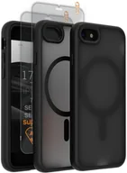 Etui i futerały do telefonów - Etui matowe Supero Magmat MagSafe do iPhone SE 2022 / SE 2020 / 8 / 7, czarne + 2 szt. szkła - miniaturka - grafika 1