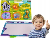 Tablice dla dzieci - drewniana TABLICA puzzle SAFARI na maluszka ekologiczna UKŁADANKA PREZENT - miniaturka - grafika 1