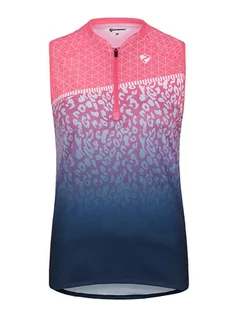 Koszulki sportowe damskie - Ziener Koszulka kolarska "Nonea" w kolorze różowo-niebieskim - grafika 1