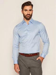 Koszule męskie - Calvin Klein Koszula Till Easy Iron K10K103027 Niebieski Slim Fit - grafika 1