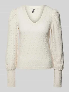 Bluzka o kroju regular fit z tkaniny imitującej fakturowaną dzianinę model ‘CHRISTY’ - Bluzki damskie - miniaturka - grafika 1
