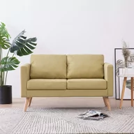 Sofy i kanapy - vidaXL vidaXL 2-osobowa sofa tapicerowana tkaniną, zielona - miniaturka - grafika 1