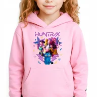 Bluzy dla dziewczynek - Bluza Dziecięca Różowa Z Kapturem KPOPOWE WOJOWNICZKI Bajka Wzory - 128 cm - miniaturka - grafika 1