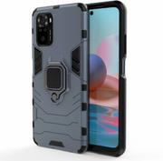 Etui i futerały do telefonów - Ring Armor pancerne hybrydowe etui pokrowiec + magnetyczny uchwyt Xiaomi Redmi Note 10 / Redmi Note 10S niebieski - miniaturka - grafika 1