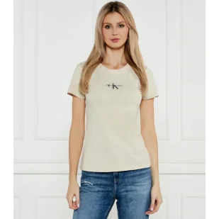 Calvin Klein Jeans T-shirt Slim Fit - Koszulki i topy damskie - miniaturka - grafika 1