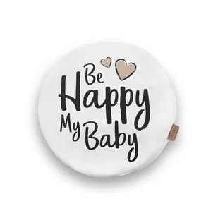 Poduszki białe ekoskóra NAPISY 1 szt. 6 cm AKSON-Miś - Be Happy - Kołdry i poduszki dla dzieci - miniaturka - grafika 1