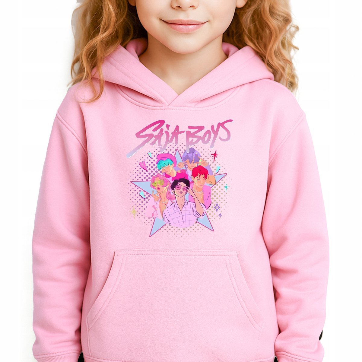 Bluza Dziecięca Różowa Z Kapturem SAJA BOYS Muzyka Bajka Kpop Wz - 128 cm