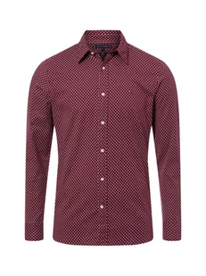 Tommy Hilfiger Męska koszula casual Mężczyźni Slim Fit Bawełna czerwony wzorzysty, M - Koszule męskie - miniaturka - grafika 1