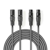 Kable - Nedis COTH15030GY30 kabel audio 3 m 2 x XLR (3-pin) Szary - miniaturka - grafika 1