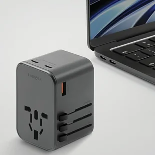 ENERGEA ład. siec. 1xUSB+2xUSB-C PD-PPS-QC 3.0 65W 1A2C adapter 4w1 US/UA/EU/UK szary/gunmetal Travelworld Adapter GaN65W - Ładowarki do telefonów - miniaturka - grafika 6