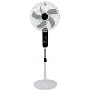 Wentylator VOLTENO Wentylator podłogowy z pilotem 40 cm 50 W biało-czarny - Wentylatory - miniaturka - grafika 1
