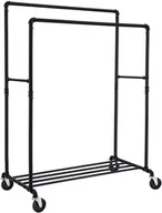 Wieszaki i stojaki - Metalowy wieszak na ubrania mobilny czarny 162 cm - miniaturka - grafika 1