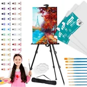 Przybory szkolne - Duży Zestaw Malarski Artystyczny Do Malowania Dla Dzieci i Dorosłych Ze Sztalugą Kreatywny Zestaw Artysty - miniaturka - grafika 1