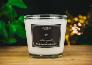 Świeca Zapachowa Sojowa No9 /70h/Bursztyn Piżmo Drzewo Sandałowe 800g/Sawarge Candles - Świece - miniaturka - grafika 1