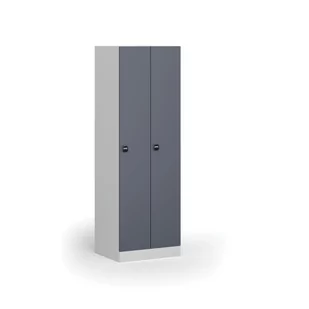 Szafka ubraniowa metalowa, 2-drzwiowa, 1850 x 600 x 500 mm, zamek z czytnikiem kart RFID, drzwi ciemnoszare - Szafki biurowe - miniaturka - grafika 1