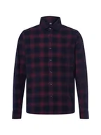 Koszule męskie - Nils Sundström Sztruksowa koszula Mężczyźni Modern Fit Bawełna wyrazisty róż|niebieski w kratkę, S - miniaturka - grafika 1