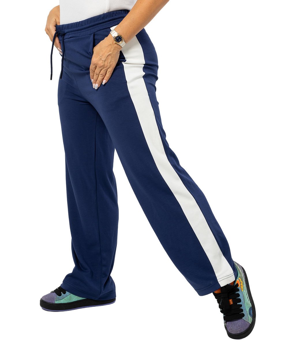 Wygodne spodnie dresowe z białym lampasem LEXI-S