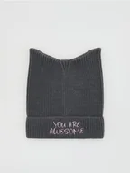 Czapki damskie - Reserved - Czapka z uszkami - ciemnoszary - miniaturka - grafika 1