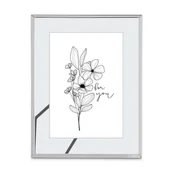 Ramki na zdjęcia - Ramka na zdjęcie portretowe Kwiaty, srebrna, 10 x 15 cm - miniaturka - grafika 1