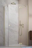 Kabiny prysznicowe - Radaway Essenza Ptj Brushed Gold kabina pięciokątna 90x90cm prawa szkło przejrzyste 1385010-99-01R/1385050-01-01 - miniaturka - grafika 1