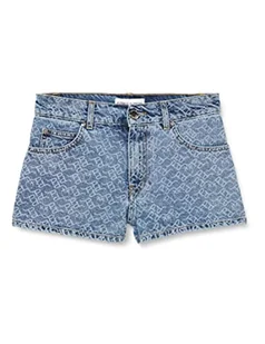 Pinko Chód Krótki Denim Logo Lase Spodenki Damskie, Ze5_biały/Niebieski, 33 - Spodenki damskie - miniaturka - grafika 1