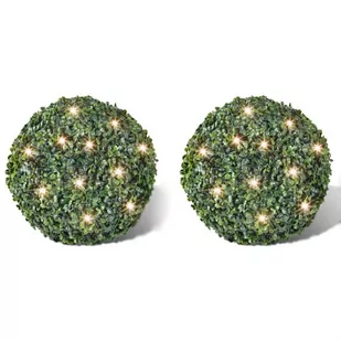 vidaXL Kule z bukszpanu, sztuczne, 35 cm oświetleniem LED x2 - Wielkanoc - miniaturka - grafika 1