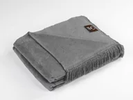 Koce - Koc bawełniany akrylowy 150x200 0293/42 popielaty asche narzuta pled wykończony frędzlami - miniaturka - grafika 1