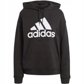 Bluzy damskie - Bluza damska adidas Essentials Big Logo Oversized French Terry Hoodie czarn - miniaturka - grafika 1