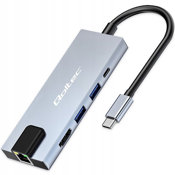 HUB Adapter USB-C 5w1 USB-C PD 100W 2xUSB HDMI 4K RJ45 53795