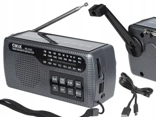 Radio Solarne Alarm z Korbką Logilink Dynamo Latarka Led Powerbank Usb Sos - Powerbanki - miniaturka - grafika 1