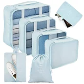 Walizki - Romon Organizator Walizka podróżna, Organizator bagażu 7 w 1 Zestaw do pakowania wiader Torby na odzież podróżna na kosmetyki, bielizna, torba na buty - miniaturka - grafika 1