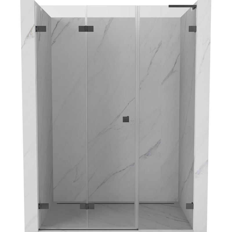 Mexen Lunar-F L drzwi prysznicowe składane lewe 120 cm, transparent, gun gray szczotkowany - 836SL-120-050-66-00-L
