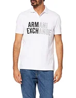 Koszulki męskie - Armani Exchange Męska koszulka polo Fake Square, White Fake Square Te, XS - miniaturka - grafika 1
