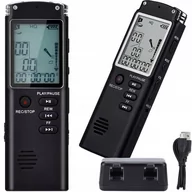 Podsłuchy - DYKTAFON CYFROWY ODTWARZACZ MP3 PODSŁUCH 8GB CZUŁY MIKROFON SŁUCHAWKI - miniaturka - grafika 1