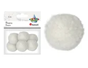 Zabawki kreatywne - Pompony włóczkowe 3cm białe 6szt - miniaturka - grafika 1