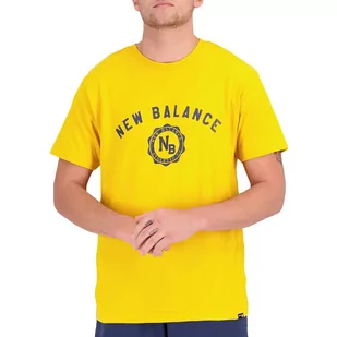 Koszulka New Balance MT31904VGL - żółta - Koszulki męskie - miniaturka - grafika 1