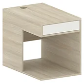 Szafki biurowe - Kontener na komputer do stołów FUTURE z przegrodą, biały/dąb - miniaturka - grafika 1