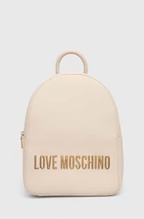 Love Moschino plecak damski kolor beżowy mały z aplikacją - Plecaki - miniaturka - grafika 1