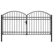 Ogrodzenia - Brama ogrodzeniowa, podwójna, zaokrąglona, stal, 300x125 cm - miniaturka - grafika 1