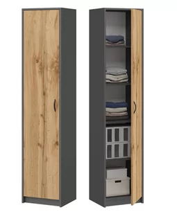 GABI REGAŁ ZAMKNIĘTY SZAFA GRAFIT, DĄB WOTAN - Regały GABI REGAŁ ZAMKNIĘTY SZAFA GRAFIT, DĄB WOTAN - Regały - miniaturka - grafika 1