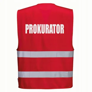 Kamizelka odblaskowa PORTWEST F474 Czerwony L/XL nadruk PROKURATOR - Odzież robocza - miniaturka - grafika 1