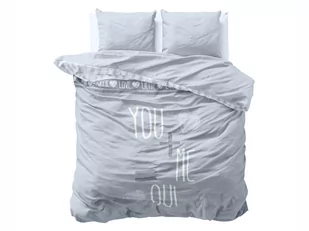 Cotton Pure POŚCIEL PURE You + Me Szara 160x200 5902963472472 - Pościel - miniaturka - grafika 1