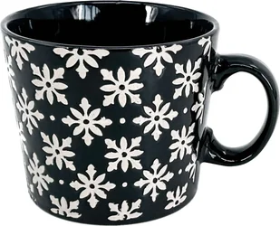 Kubek Art 750 ml, ciemnoszary/beżowy kwiat - Kubki - miniaturka - grafika 1