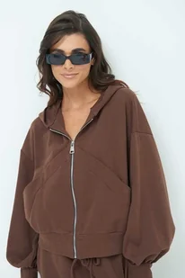 Rozpinana bluza z kapturem - brązowy S/M - Bluzy damskie - miniaturka - grafika 1