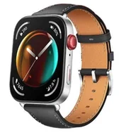 Akcesoria do smartwatchy - opaska pasek bransoleta LEATHER Huawei Watch FIT 3 czarna - miniaturka - grafika 1