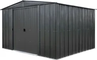 Altany ogrodowe - vidaXL Spacemaker Metalowa szopa na narzędzia 108 Onyks Czarny 242x313x209cm - miniaturka - grafika 1