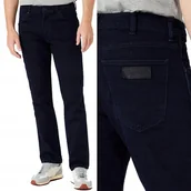 Spodnie męskie - Wrangler GREENSBORO Black Back DżINS GRANATOWE SPODNIE JEANSOWE W36 L30 - miniaturka - grafika 1