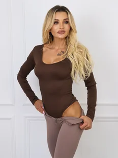 BODY MODELUJĄCE NA DŁUGI RĘKAW- BRĄZOWE - Olika - Body - miniaturka - grafika 1