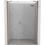 Ścianki i drzwi prysznicowe - Mexen Mist-H drzwi prysznicowe uchylne prawe 160 cm, transparent, miedź szczotkowana - 8A5-160-001-65-00-P - miniaturka - grafika 1