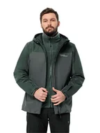 Kurtki i kamizelki sportowe męskie - Jack Wolfskin Kurtka funkcyjna 3w1 "Taubenberg" w kolorze zielonym - miniaturka - grafika 1